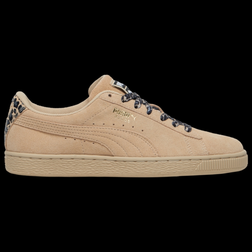 Suede sneaker with cheetah print